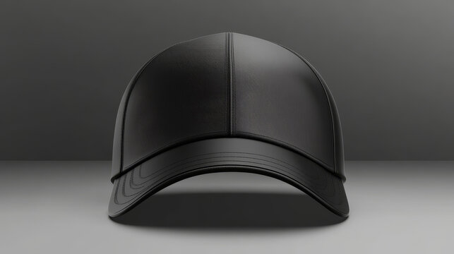 Black isolated baseball cap vector mockup template. 3d realistic hat with visor men sport clothes design mock up icon. Empty corporate leather or cotton headdress wear model layout clipart pack.