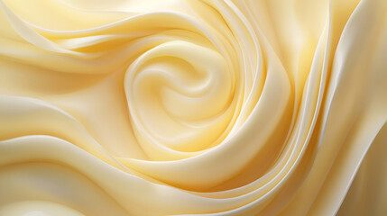 Obraz premium Butter curl 3d realistic vector illustration. Swirls of margarine or vegan vegetable spread, rolled creamy dairy product, set icon isolated on white background