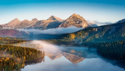 Fototapeta premium The quiet beauty of lakes in mountain ranges. 