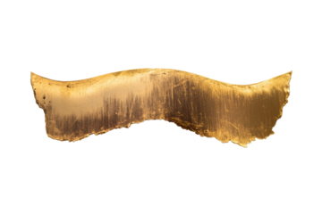 Creative golden mustache design, cut out