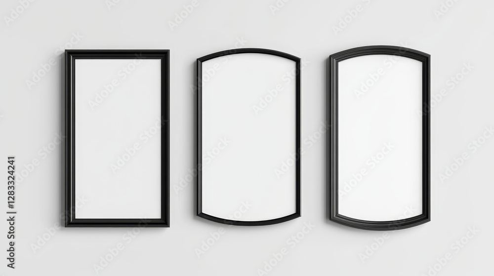 Poster mockup of signboard attached to wall at entrance of store or cafe. realistic vector set of signage w
