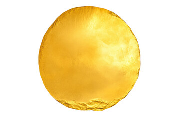 Element of gold coin on white cutout background, cut out