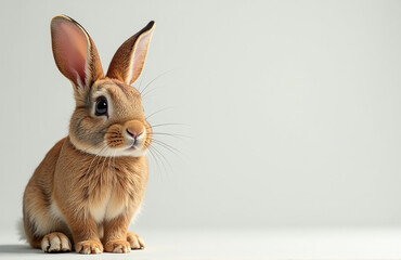 Obraz premium A Surprised Rabbit Peers Out From The Top Left Corner Of This Image, Leaving Plenty Of Room For Your Advertisements. 00001