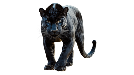 Elegant black panther prowling in the wild