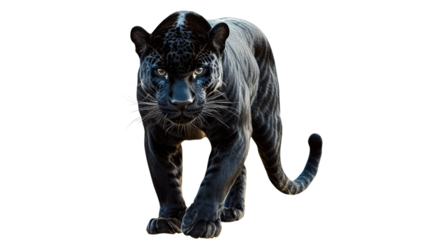 Elegant black panther prowling in the wild