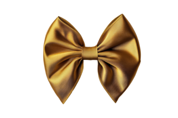 Top view of an elegant gold bow, cut out