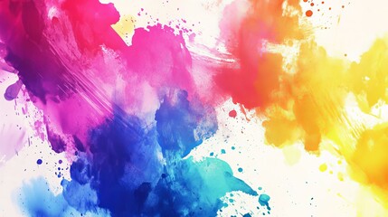 Fototapeta premium Vibrant Abstract Colorful Background with Splashing Paint and Artistic Brush Strokes