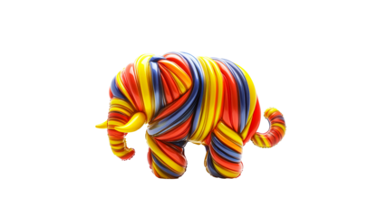 Twisted ribbon elephant decorates art