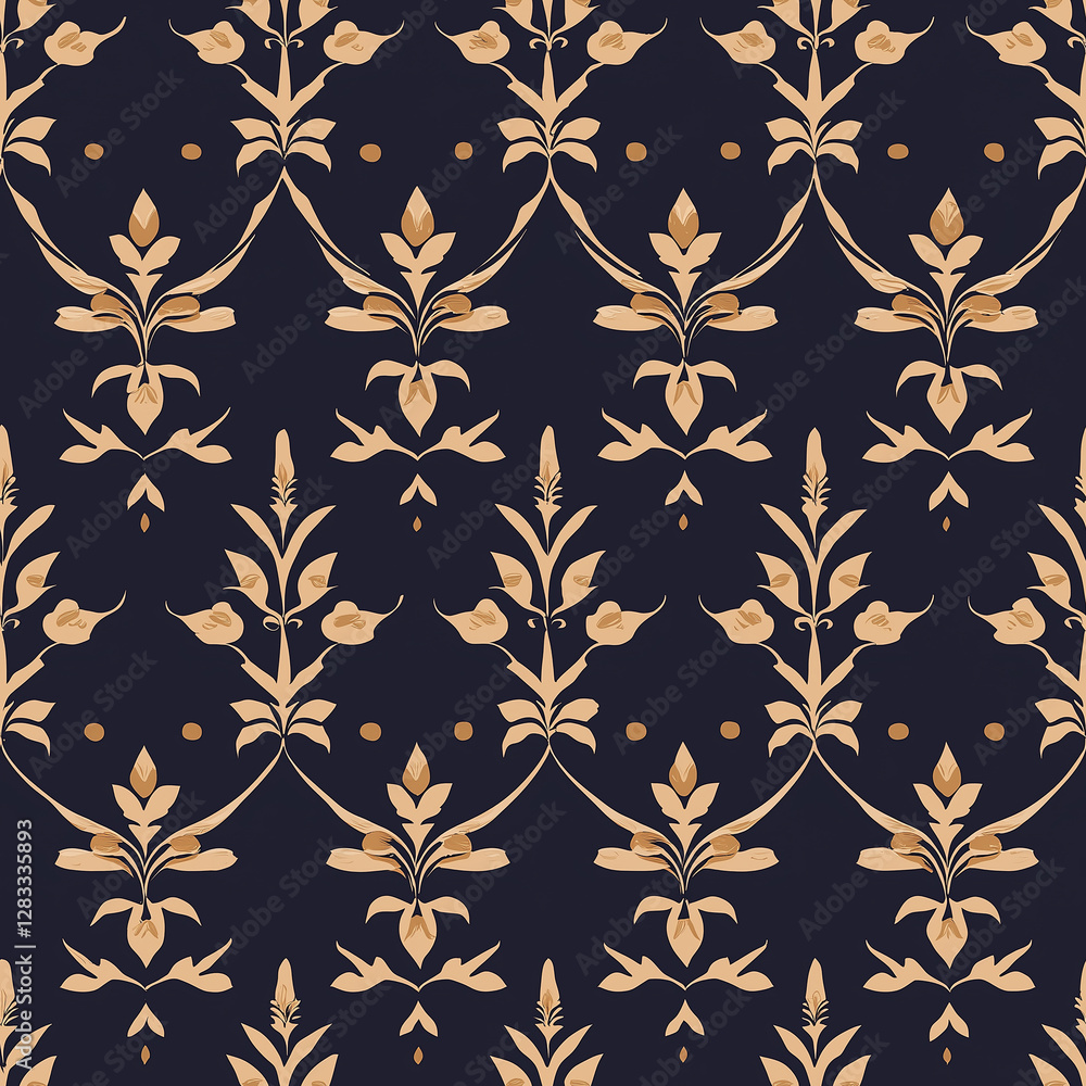 Poster exploring jamdani muslin textiles with gold thread a mughal influence on indian seamless patterns an