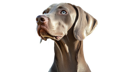 Weimaraner dog with striking blue eyes