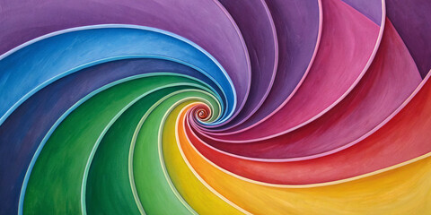 Bright and colorful swirling pattern with a full spectrum of rainbow colors creating a dynamic and visually striking background
