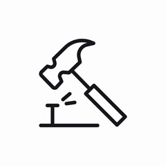 Hammer repair tool icon vector sign