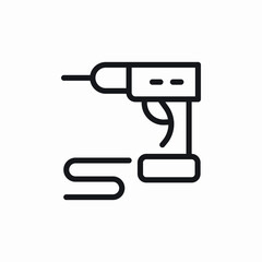 Electric drill tool icon vector sign