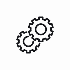 Single gear mechanism icon vector sign