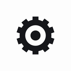 Single gear mechanism icon vector sign