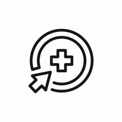 Medical cross health icon vector sign