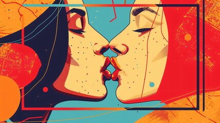 World Kiss Day Illustration for Holiday and Greeting Card