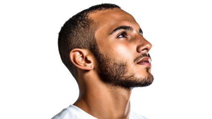 Young man looking thoughtfully to the side