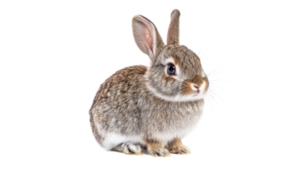 Cute rabbit sitting quietly and looking around