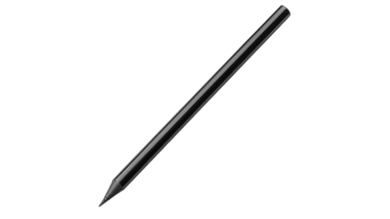 Black pencil on a plain white background