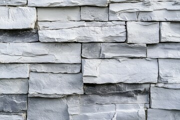 Stacked gray stone wall textured surface. AI image