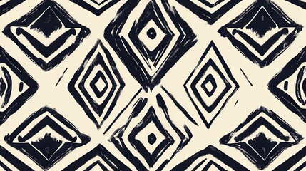 A black and white painting of squares and diamonds
