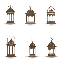 Set collection icon design brand identity of four ramadan badges