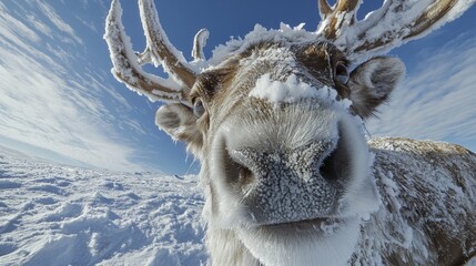 Majestic Wide Angle Lens Captures Stunning Face of Reindeer