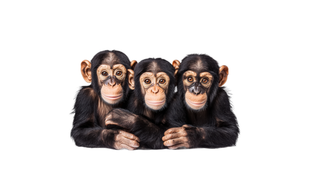 Three playful young monkeys together