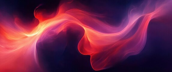 Obraz premium Vibrant Abstract Expressionism Flowing Shapes in Red and Purple Art Background