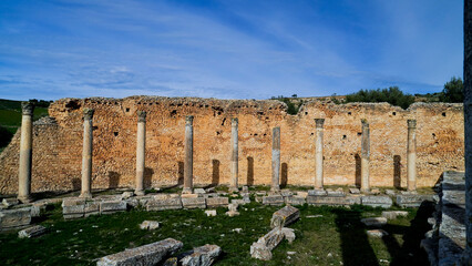 L'area archeologica di Dougga,Thugga,con gli spettacolari resti dell'antica città Romana...