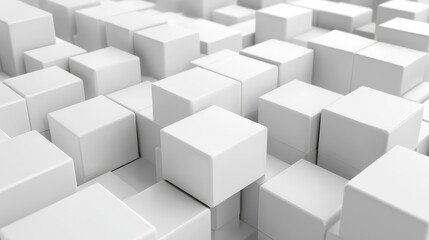 Obraz premium 3d illustration white cubes, design with perspective effect