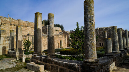L'area archeologica di Dougga,Thugga,con gli spettacolari resti dell'antica città Romana...