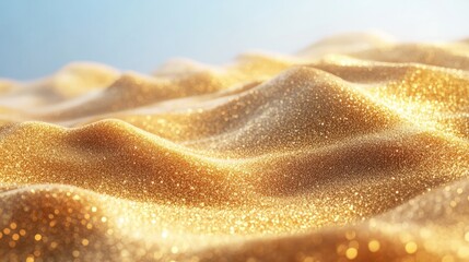 Artistic depiction of golden sand spreading outward, minimal and elegant