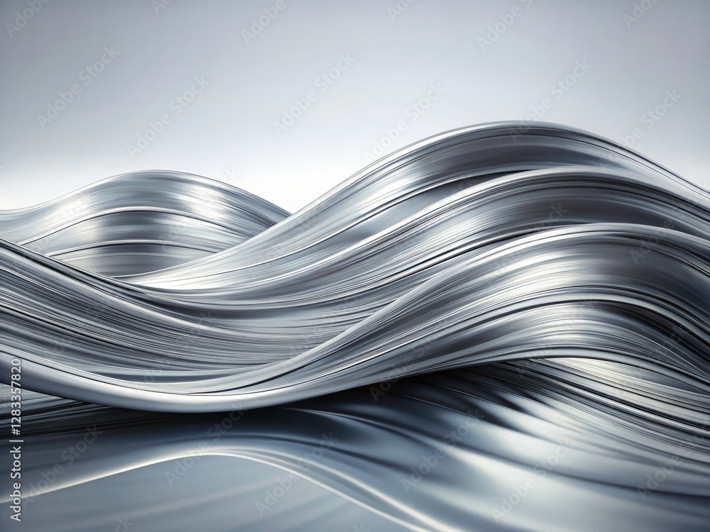 Poster deep-field grey wave lines softly meld into a white backdrop, a digital artistic rendering of abstra