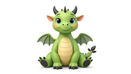 Fototapeta premium The fantasy world of cute little green dragons