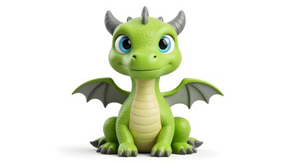 Obraz premium The fantasy world of cute little green dragons