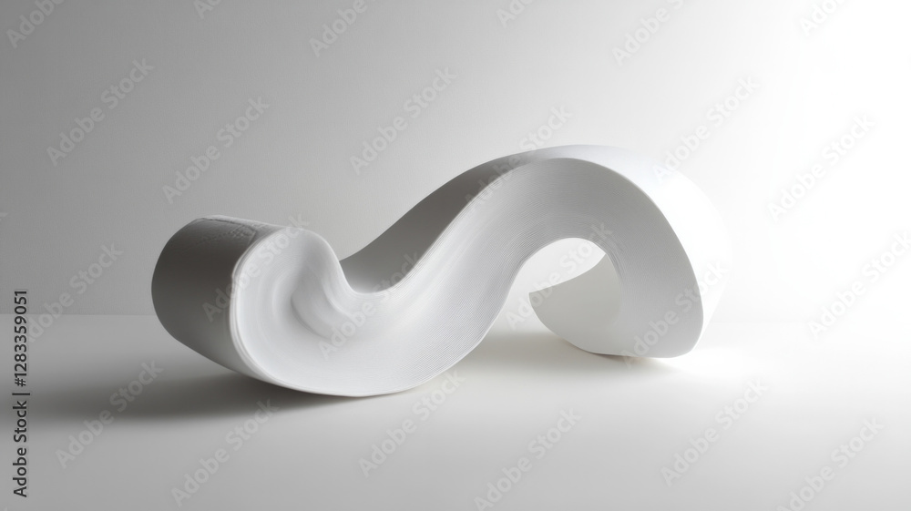 Poster a white object with a curved shape