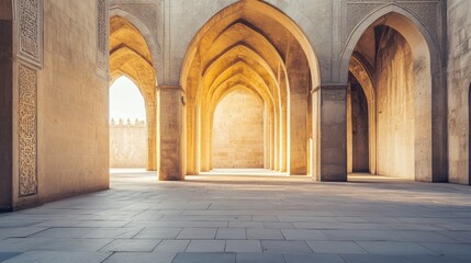 Beautiful Architectural Arches in Historic Stone Building Interior