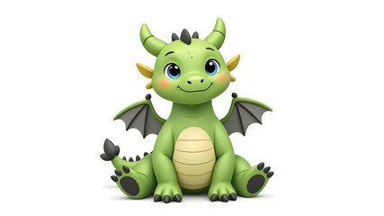 Fototapeta premium The fantasy world of cute little green dragons