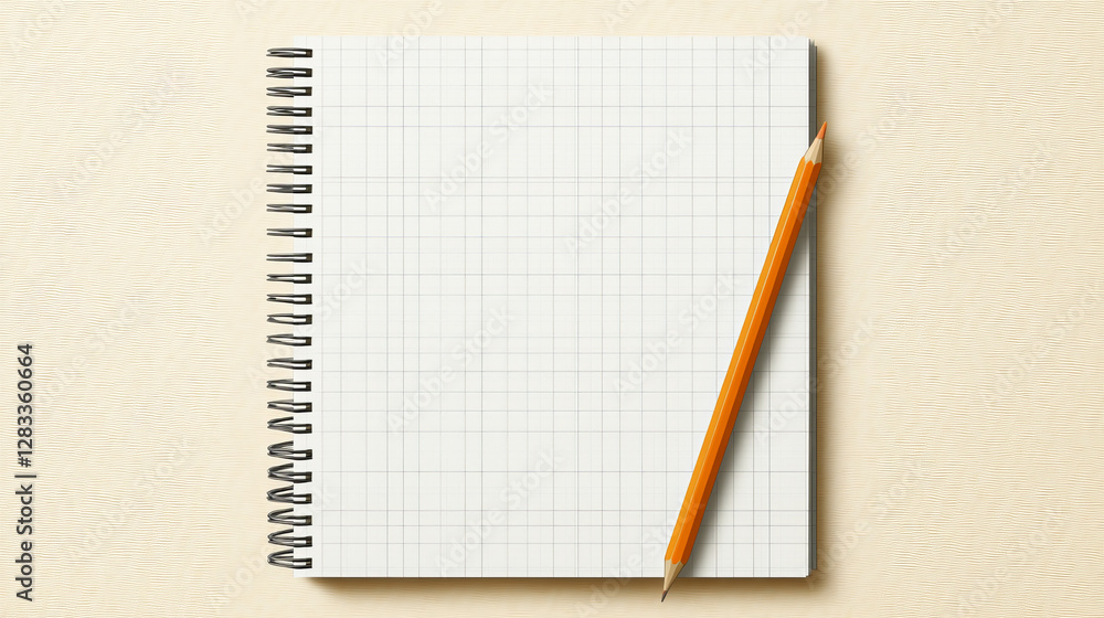Poster notebook paper vector. note sheet for school memo. white page piece with grid and line texture. real