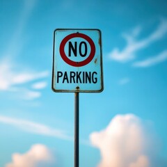 Obraz premium No parking sign is on a pole