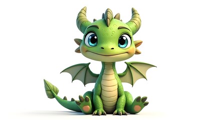 Fototapeta premium The fantasy world of cute little green dragons