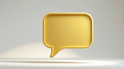 Fototapeta premium Yellow speech bubble with a white background