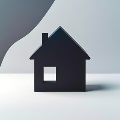 Black house with a chimney