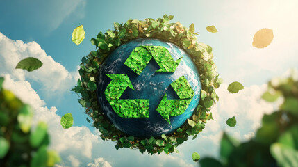 Save planet posters with Earth globe and green leaves. Vector vertical banners of ecology conservation, protect environment with cartoon illustration of blue planet with clouds and recycle sign