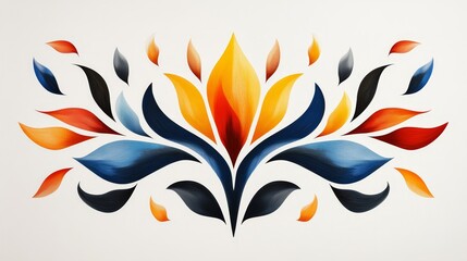 Obraz premium Vibrant Floral Design with Colorful Leaves and Elegant Petals