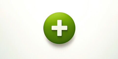 Fototapeta premium Green plus sign with a white cross
