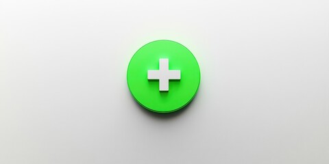 Fototapeta premium Green plus sign with a white cross