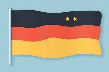 Naklejka premium German flag waving, light blue background